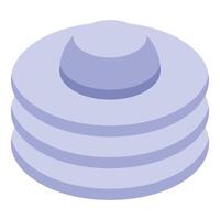 Stack of violet cylinder shaped objects creating an elegant design vector