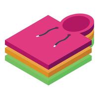Stack of colorful hoodies representing fashion trends and choices vector