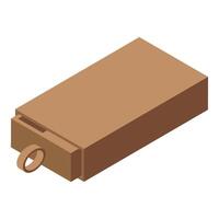Cardboard box with sliding drawer slightly open revealing ring inside vector