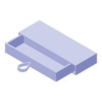 Empty open drawer isometric view showing inside compartment vector
