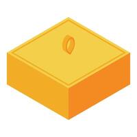 Gold ingot with handle in isometric view representing investment and finance vector