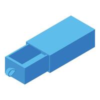Open matchbox showing matches inside with leaf symbol representing eco friendly materials vector