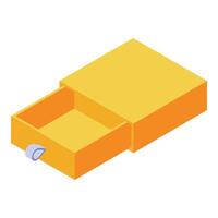 Open empty matchbox with pull tab isometric view vector