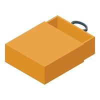 Open empty sliding box with handle for matches or other small items vector