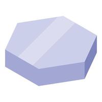 Light purple hexagonal pill resting on white background vector