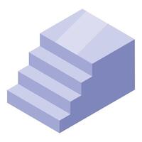 Staircase in isometric projection going up reaching a platform vector