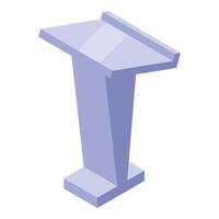 Tribune rostrum for conference speech representing public speaking and presentation vector