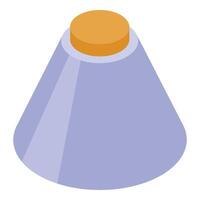 Purple cone with orange lid creating visual interest vector