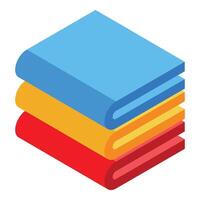 Stack of colorful folded fabrics representing textile industry vector