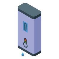 Modern electric boiler heating water with temperature control displaying a drop of water vector