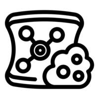 Decentralized server generating digital data storing it on cloud in outline style vector