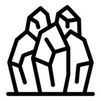 Group of minerals forming a natural crystal structure vector