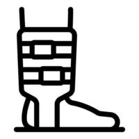 Orthopedic boot protecting injured leg and providing support during recovery vector
