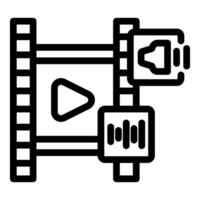 editing software processing audio and tracks with play button, volume control and soundwave display vector