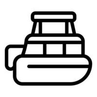 River boat floating on water with canopy roof, minimalist icon design vector