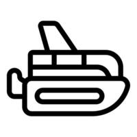 Hovercraft floating on water surface, modern transportation icon vector