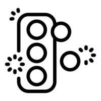 Traffic light showing loading status with rotating circles and sparkles effect vector
