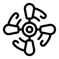Drone rotating blades generating airflow while flying vector