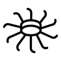 Virus or bacteria spreading its tentacles, contagious pathogen, microscopic view vector