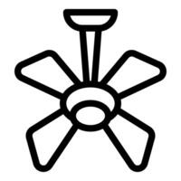 Ceiling fan with light rotating to keep cool air circulating vector