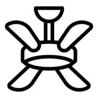 Ceiling fan with light fixture rotating to keep cool vector
