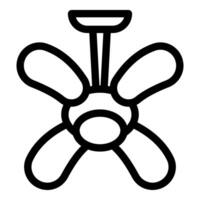 Ceiling fan rotating and providing cooling airflow vector
