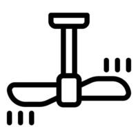 Ceiling fan rotating and generating airflow for cooling and ventilation vector