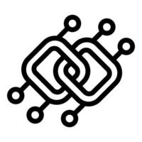 Blockchain technology connecting secure data blocks with distributed ledger system vector