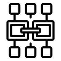 Blockchain technology connecting blocks with lines forming a network vector