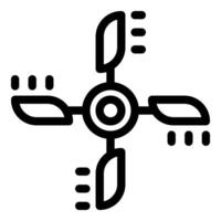 Drone propeller rotating and generating airflow for flight vector
