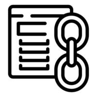 Hyperlink connecting web page content sharing information online vector