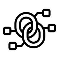 Interconnected rings symbolizing network and collaboration vector