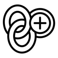 Adding element to interconnected rings symbolising integration vector