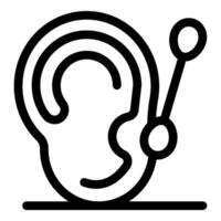 Modern hearing aid improving ear functioning with advanced technology vector