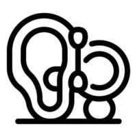 Hearing aid correcting ear problems and improving sound perception vector