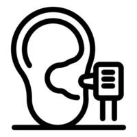 Hearing aid correcting ear problems and improving hearing loss vector