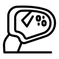 Car side mirror with blind spot detection system showing check mark icon vector