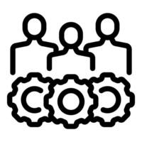 Teamwork business management collaboration with interlocking gears vector