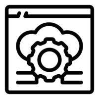 Web page showing cloud computing with gear setting configuration vector