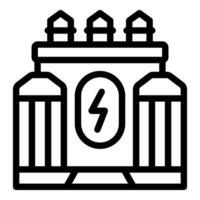 Power plant generating electricity with lightning symbol and transformers vector