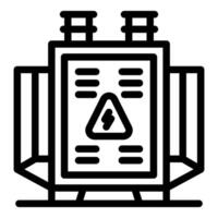 High voltage transformer buzzing with electrical power, a symbol of energy distribution vector