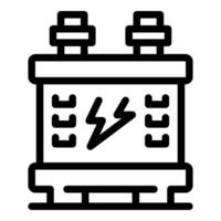 Accumulator battery providing electricity with lightning symbol displayed on its surface vector