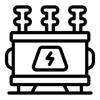 Electric transformer distributing electricity with lightning symbol vector