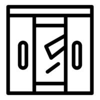 Elevator door closing with paper stuck in the doorway vector