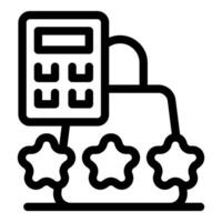 Calculator computing star rating for customer satisfaction survey vector