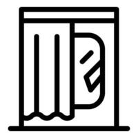 Voting booth with curtain ensuring privacy and anonymity during elections vector