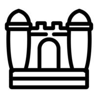 Inflatable bouncy castle representing a fortress with towers and gate vector