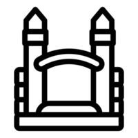 Inflatable bouncy castle with towers and arch for jumping fun vector