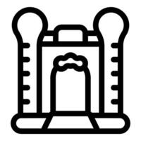 Inflatable bouncy castle with climbing walls and slide for kids entertainment vector