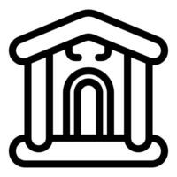 Bank building with columns and arched entrance representing financial institution and savings vector